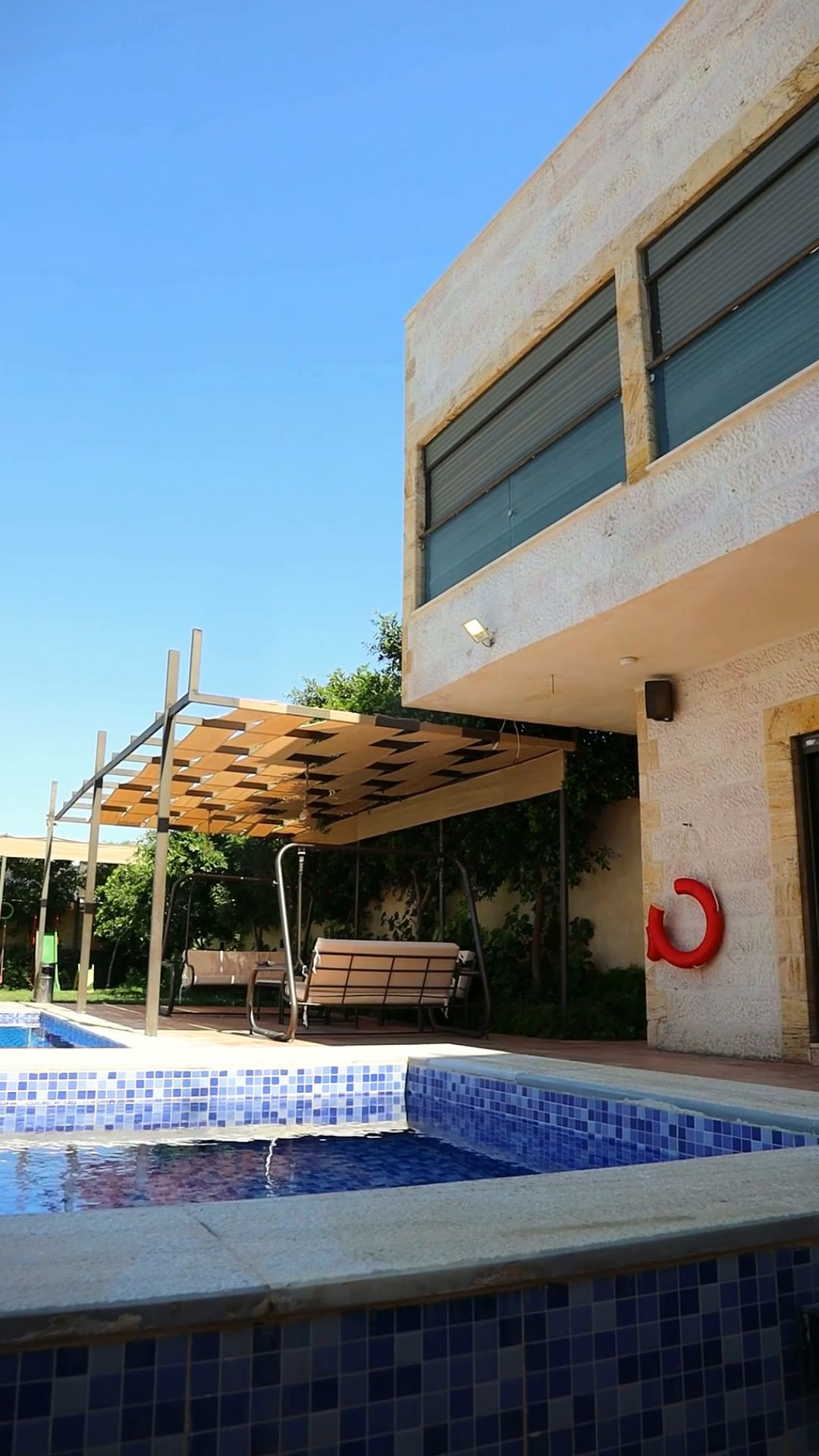 The pool and the waterfall